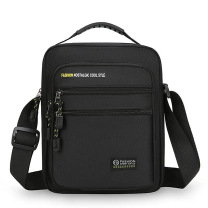 Men's waterproof nylon crossbody bag in urban simplicity style with multiple compartments