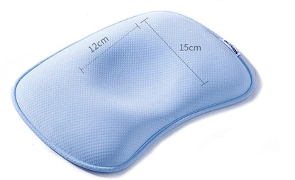 Sunveno Baby Pillow in blue, pink, or white with corn fiber core for head shaping
