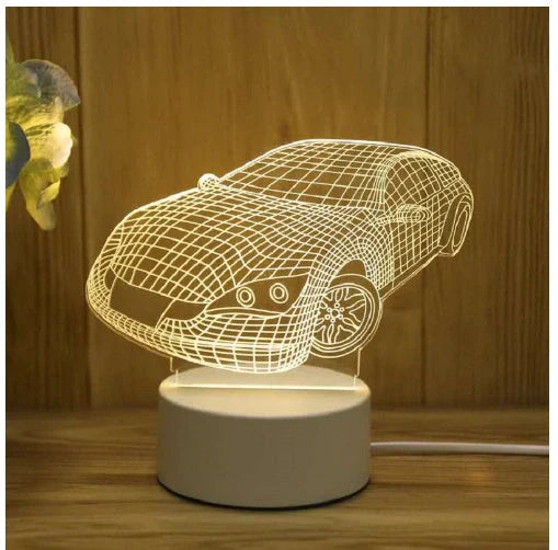 3D acrylic USB LED night light with neon sign effect in warm white