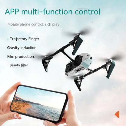 KS66 UAV drone with optical flow positioning camera in flight showing aluminium alloy brushless motor construction
