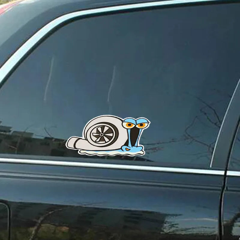 Reflective cartoon snail car sticker decal measuring 12cm by 8cm