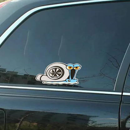 Reflective cartoon snail car sticker decal measuring 12cm by 8cm