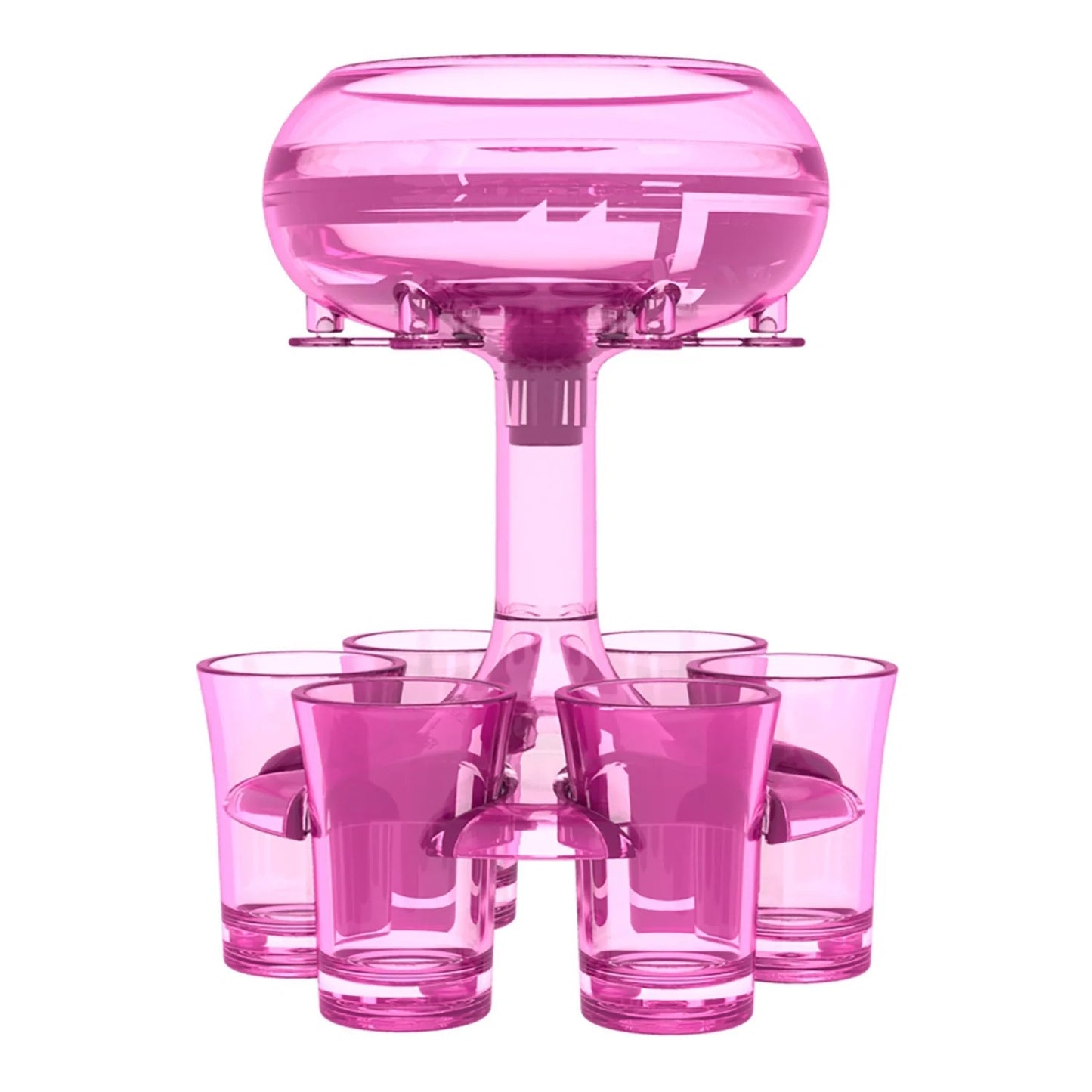 6-shot glass dispenser holder with 6 cups for neat party serving
