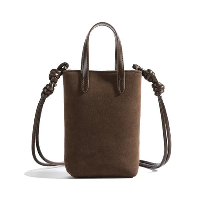 Flowing water bucket messenger bag in contrast colour and leopard print with PU outer and double connector strap