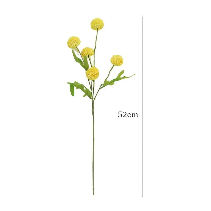 Five-head white dandelion chrysanthemum silk artificial flower bouquet arrangement