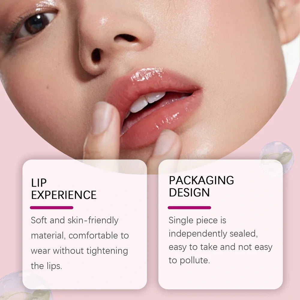 Lip nursing adhesive bandage pair measuring 8x12cm with silicone material for moisturising care