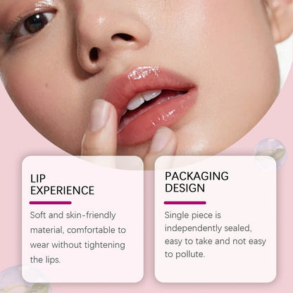 Lip nursing adhesive bandage pair measuring 8x12cm with silicone material for moisturising care