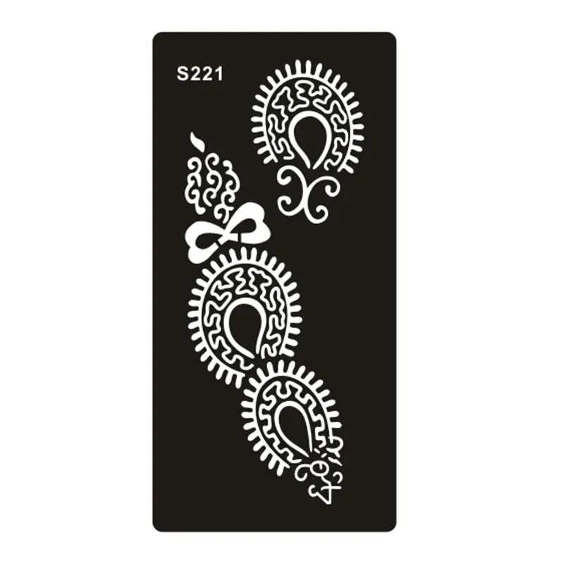 Hollow geometric tattoo template sticker on water transfer paper, Southeast Asian style design.