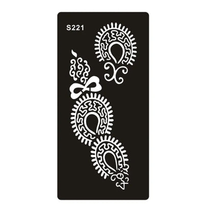 Hollow geometric tattoo template sticker on water transfer paper, Southeast Asian style design.