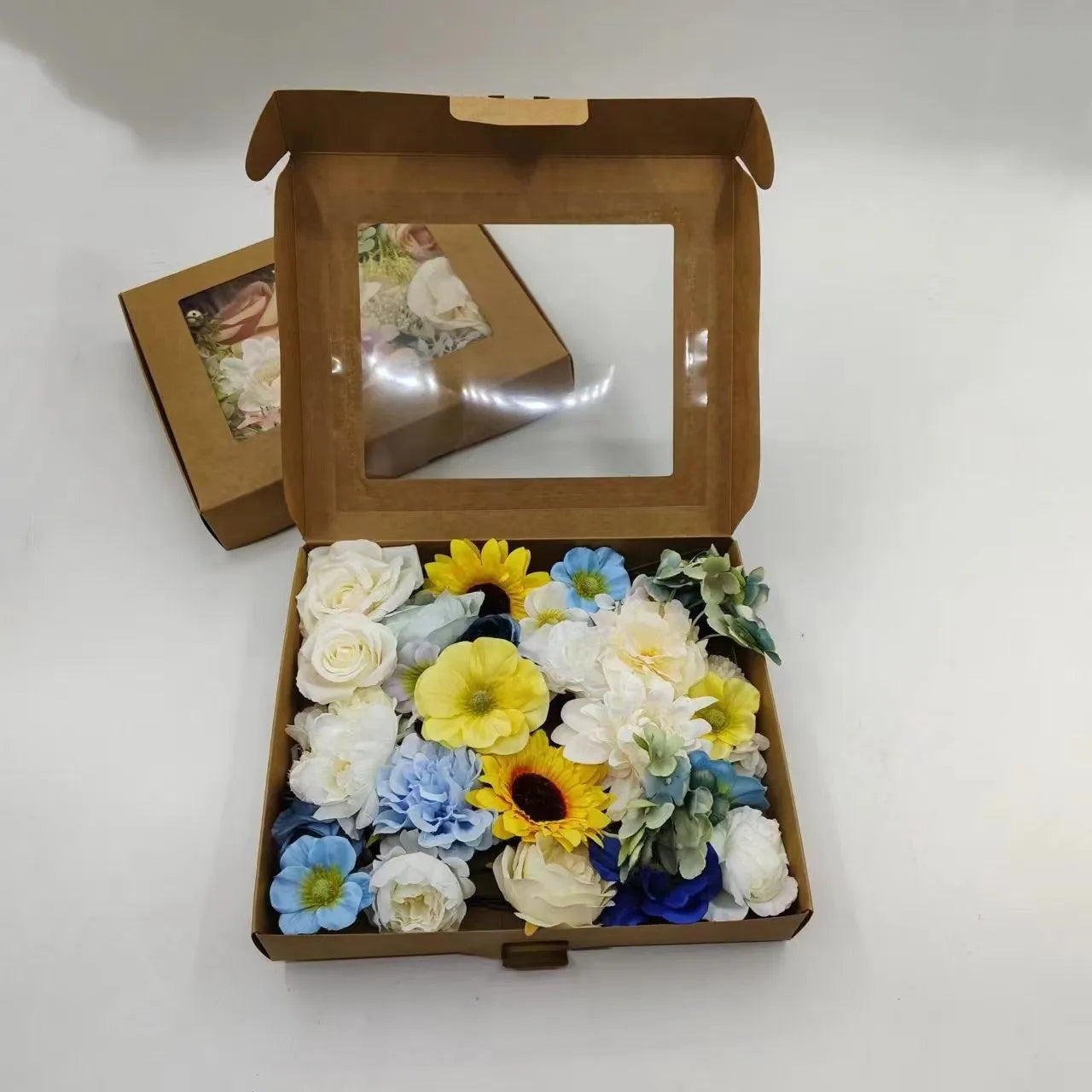 Artificial silk rose bouquet wedding table decoration in soft PVC with embossing detail
