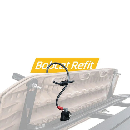 Steel cable lock with plastic sheath for securing equipment to a vehicle roof platform.