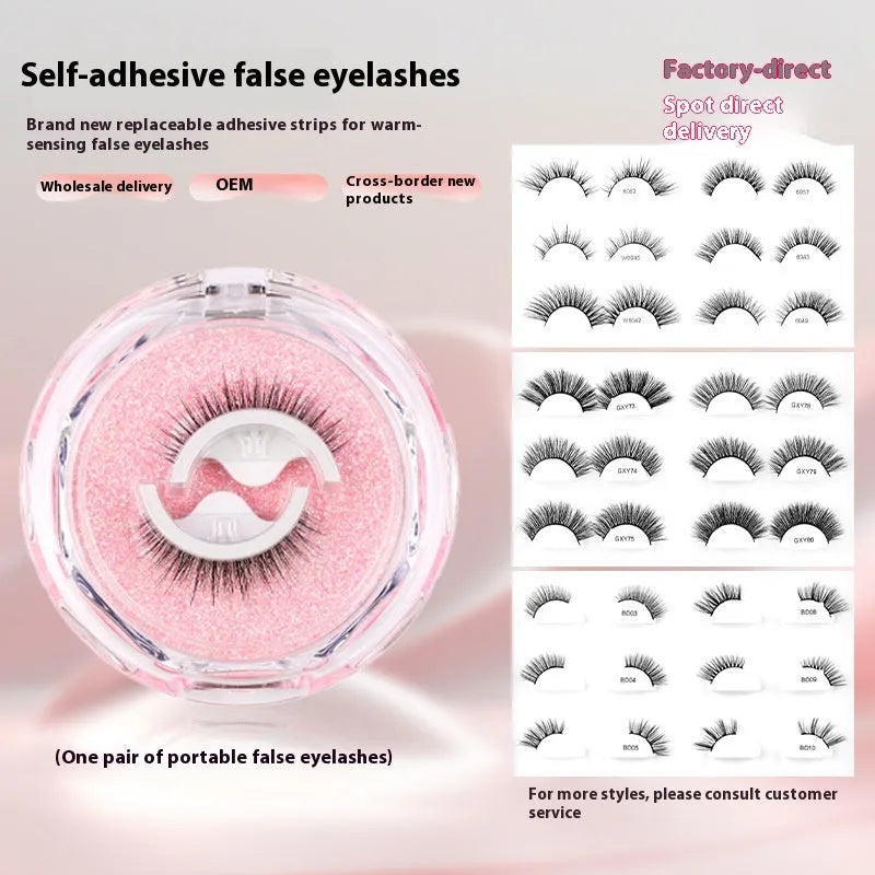 Magnetic suction false eyelashes with integrated soap holder, glue-free artificial fibre, 50g set, 75x75x25mm
