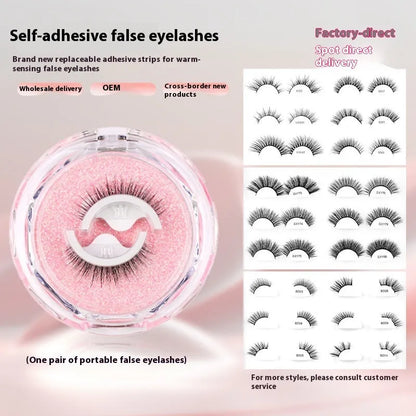 Magnetic suction false eyelashes with integrated soap holder, glue-free artificial fibre, 50g set, 75x75x25mm