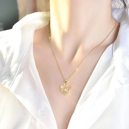Elegant heart-shaped rhinestone clavicle necklace perfect for Valentine's Day gifts