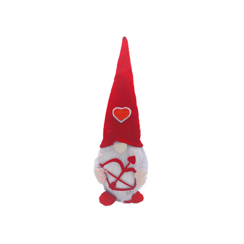 Soft, plush Cupid gnome figures in various styles for Valentine's Day, Christmas, and year-round home decor