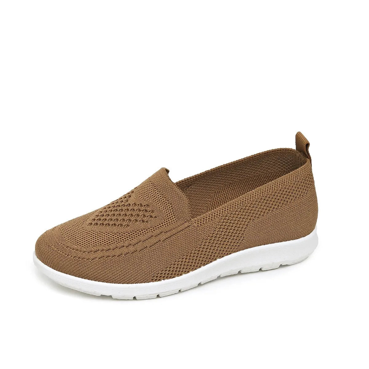 Plus size women's beige casual cloth shoes with low top, flat heel, and heart pattern.