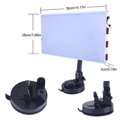 White car dent detection kit with concave inspection light for automotive body repair