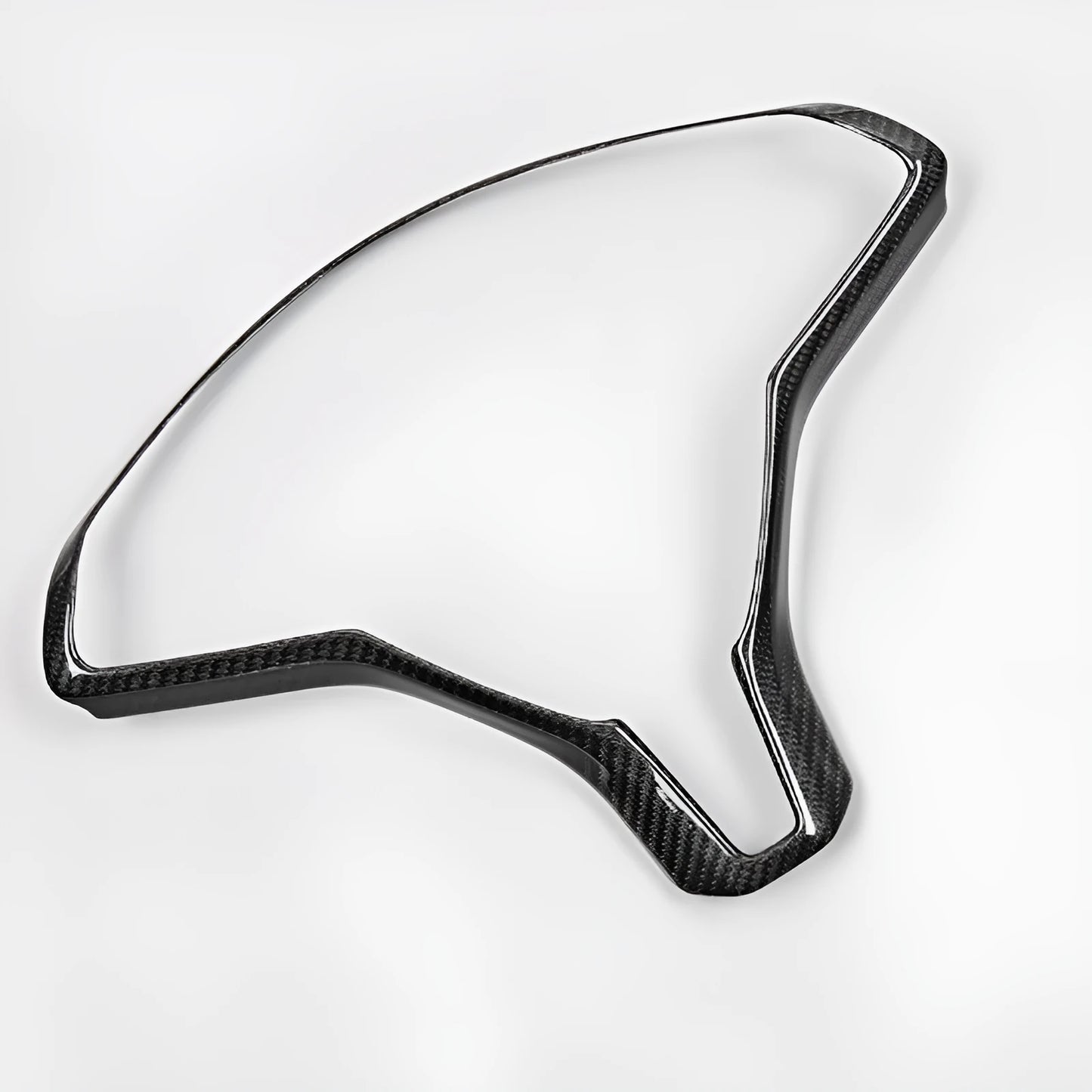 Black carbon fibre pattern steering wheel decorative trim for Tesla Model S