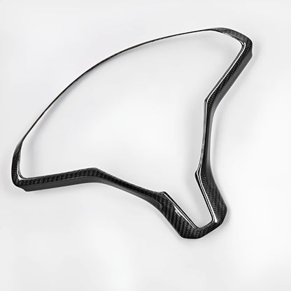 Black carbon fibre pattern steering wheel decorative trim for Tesla Model S