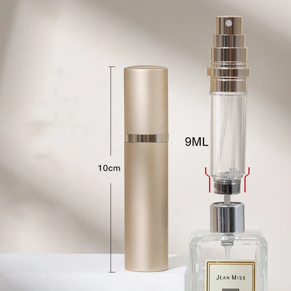 Compact perfume vaporizer in various colours with leak-proof design