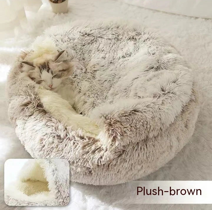 Cozy All-in-One Pet Bed in various colors and sizes, providing a plush and comfortable retreat for cats and dogs