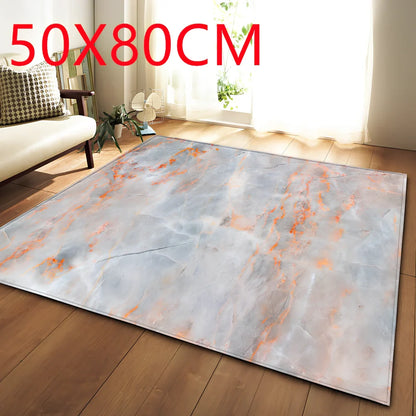 Polyester marble pattern carpet in 121.9x160cm and 50x80cm sizes for floor protection
