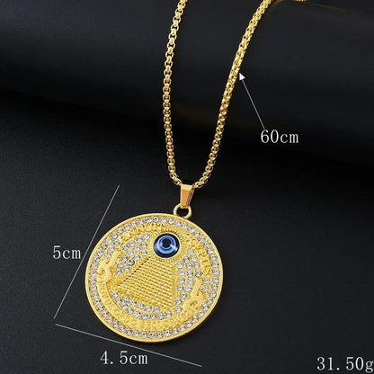 Gold colour geometric pendant necklace with a zircon stone on a sterling silver chain with lobster clasp.