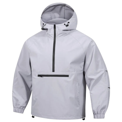 Men's rabbit fur corduroy half-zip hooded sweater jacket in Korean-style loose fit