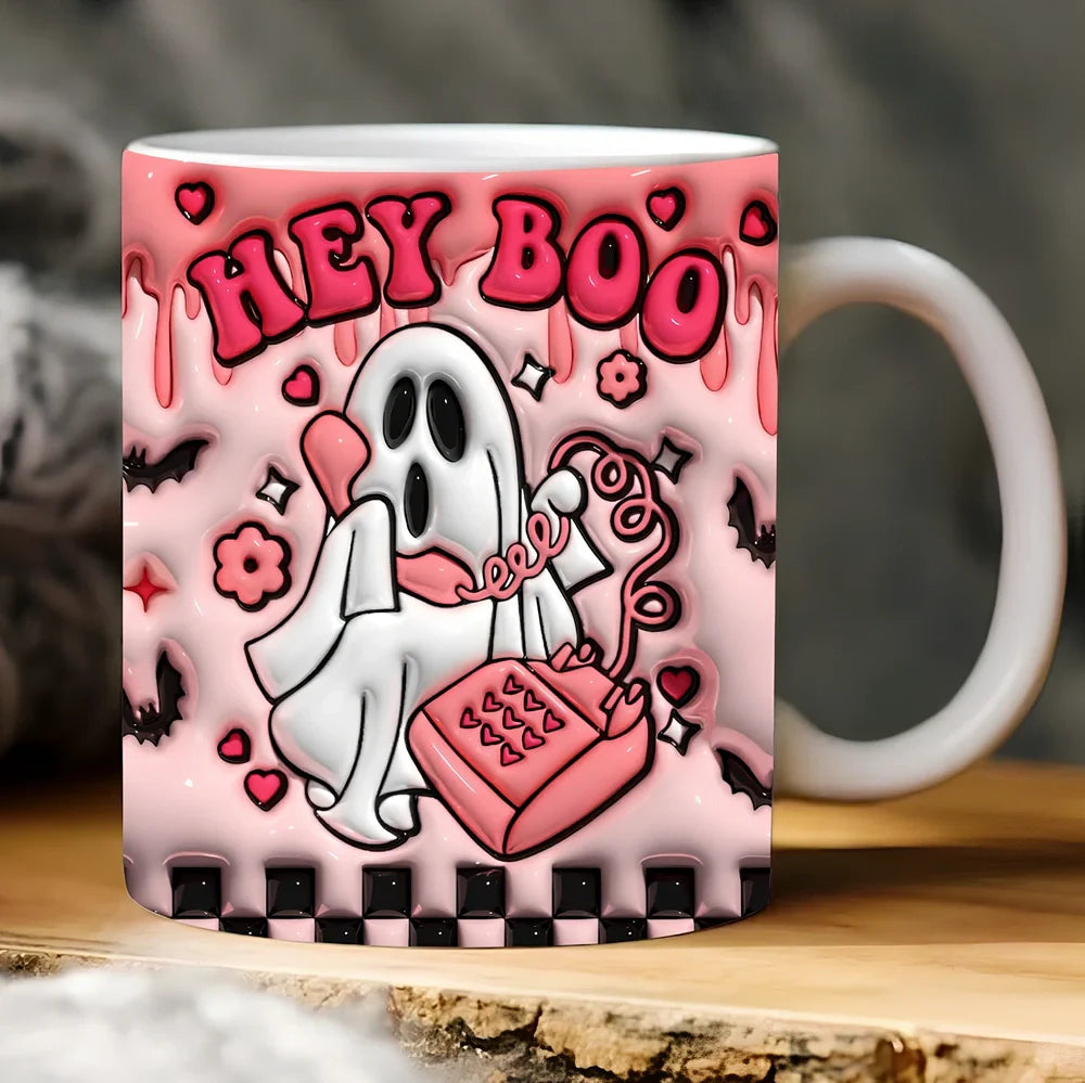 Halloween pumpkin ceramic coffee mug with 350ml capacity and festive design