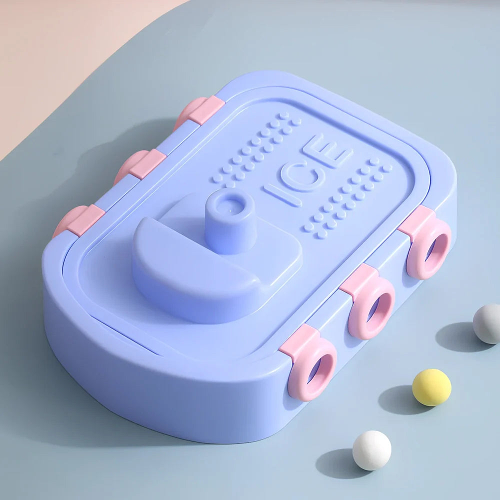 Blue silicone ice mould with boat-shaped cavities for creating decorative ice pieces