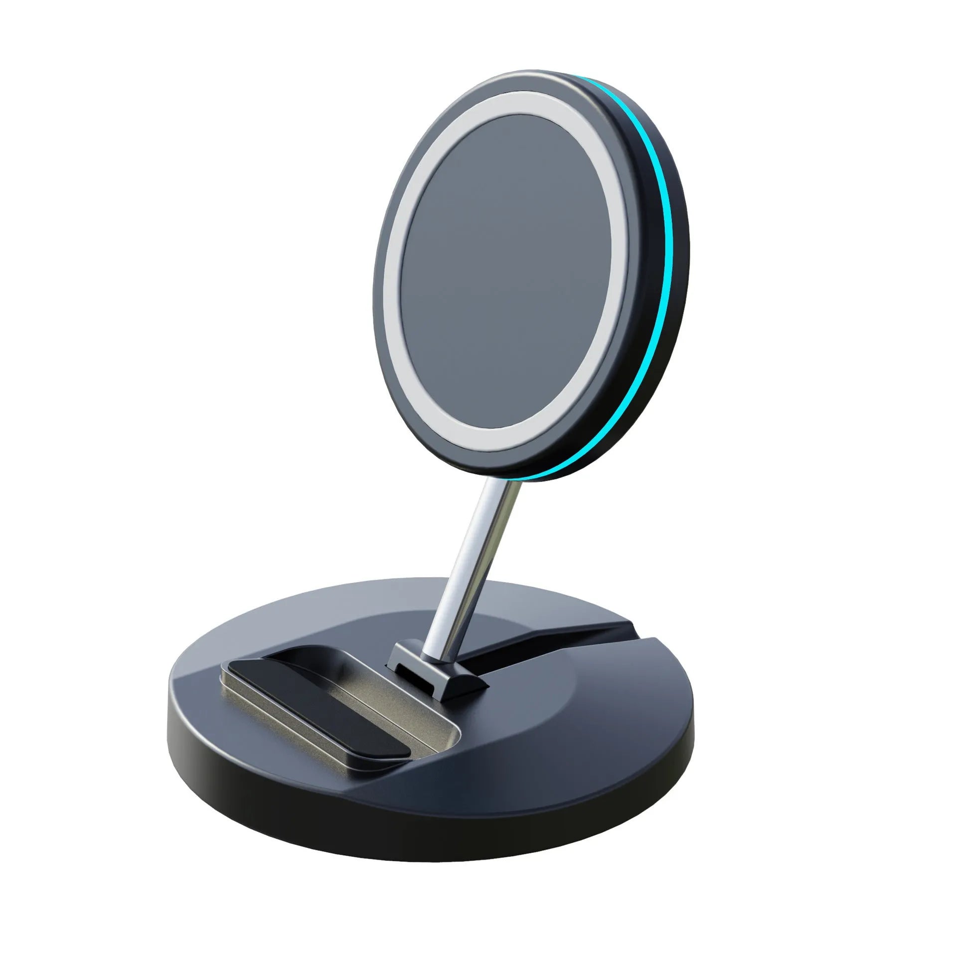 Magnetic 3-in-1 folding wireless charging stand for iPhone 12 models with USB interface