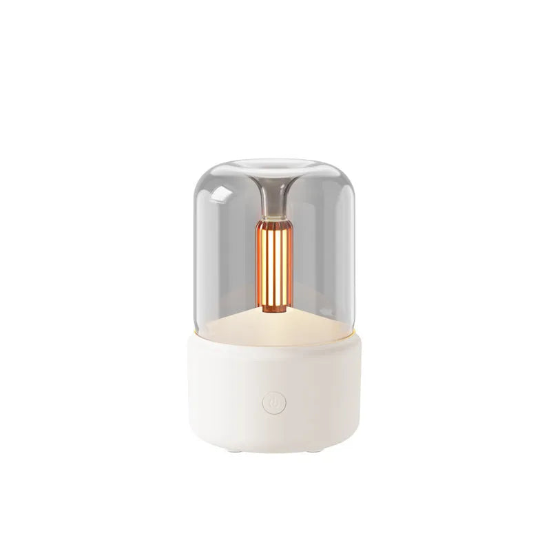Candlelight aroma diffuser 120ml USB air humidifier with LED night light in beige