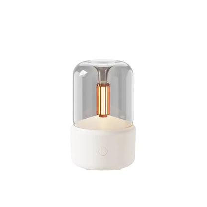 Candlelight aroma diffuser 120ml USB air humidifier with LED night light in beige