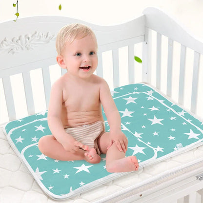 Breathable cotton cartoon waterproof baby changing pad with various patterns
