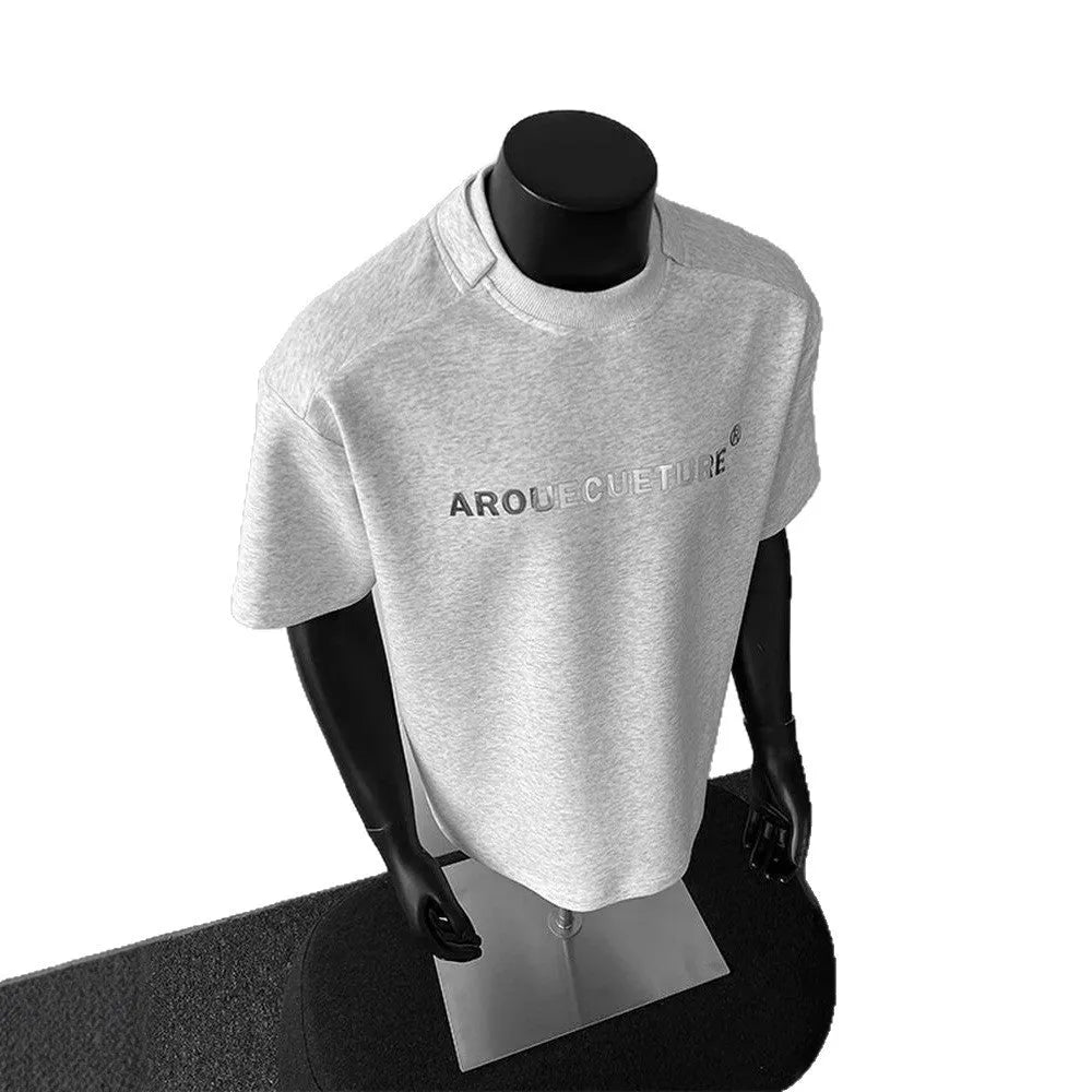 Men's pure cotton short sleeve summer shirt in loose fit pullover style