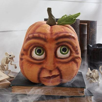 Premium resin pumpkin props in various sizes and expressions for spooky Halloween decor