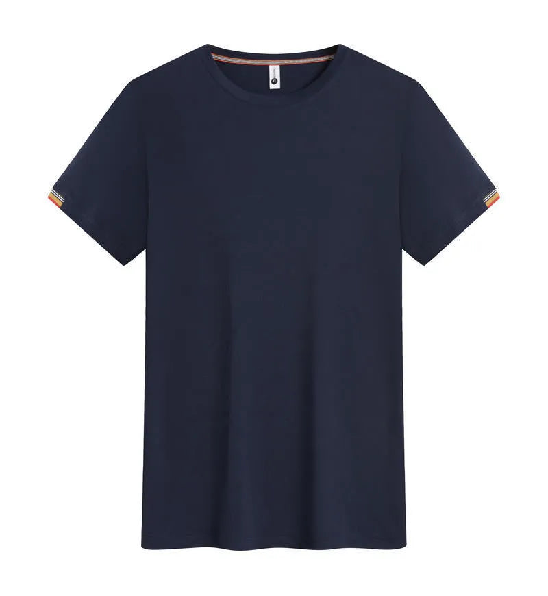 Men's grey round neck ice-feeling fibre pullover shirt for business and sports wear.