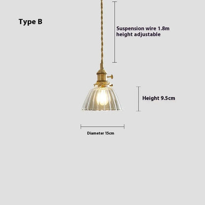 American retro style small pendant droplight with warm white bulb