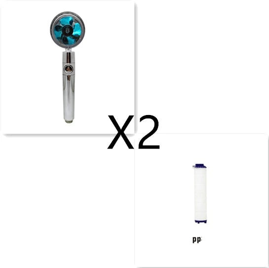 360° Rotating Shower Head with Built-In Fan - Premium ABS Plastic Construction, Water-Saving High-Pressure Spray
