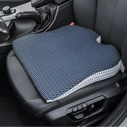 Memory foam car and office chair cushion with fixed strap in solid colour options