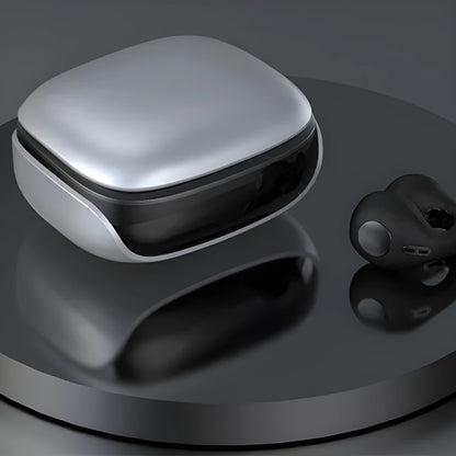JX80 true wireless bone conduction Bluetooth headset in black colour showing hanging ear design