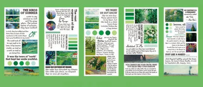 Pack of 20 rectangular paper stickers featuring famous landscape painting artworks.