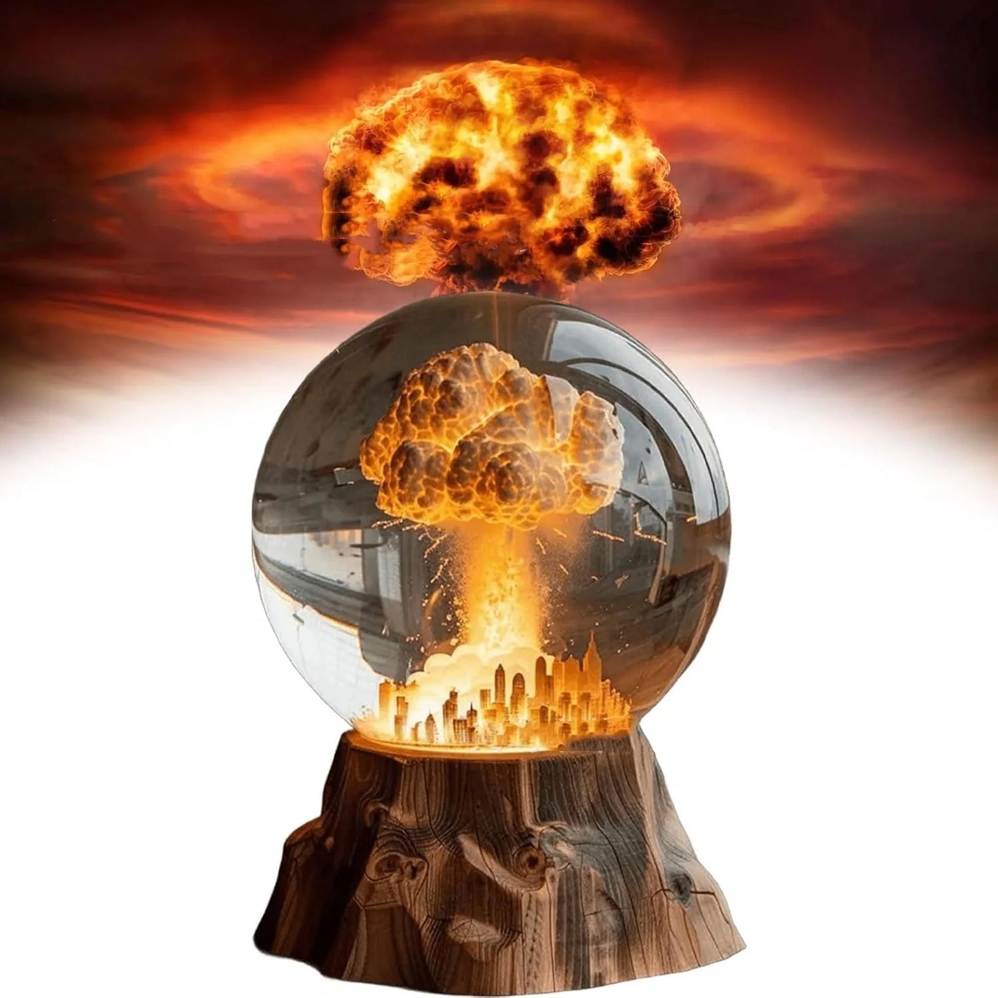 Unique 3D mushroom cloud atomic bomb explosion lamp with soft LED lighting