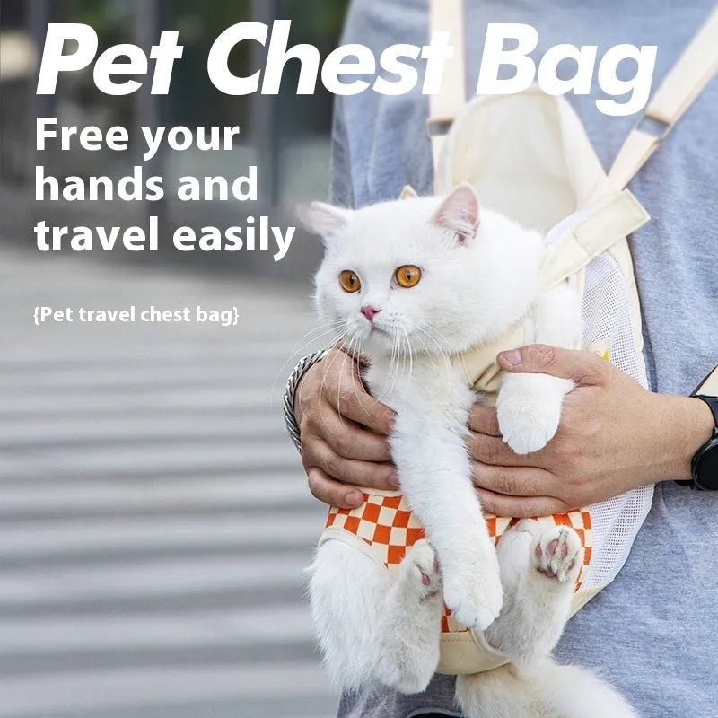 Soft-shell portable cat carrier backpack in purple, orange, and blue colour options