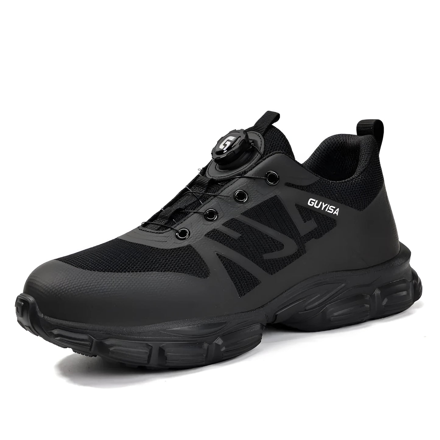 Lightweight safety shoes with steel toe cap and anti-puncture protection in colour LB3117BK