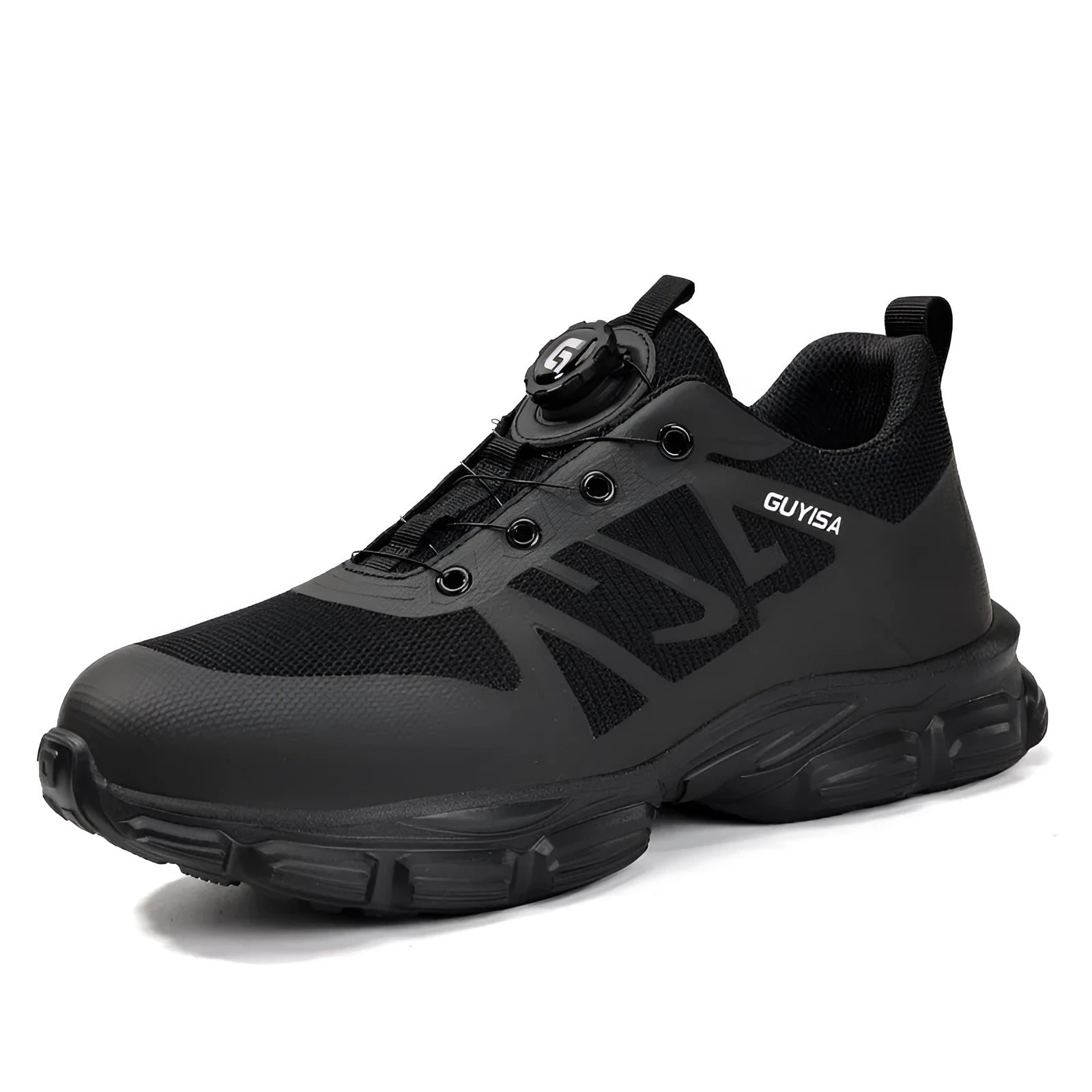 Lightweight safety shoes with steel toe cap and anti-puncture protection in colour LB3117BK