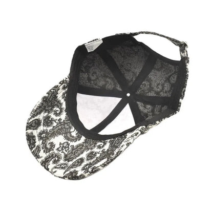 Paisley pattern printed baseball cap in medium 56-58cm size with polyester fabric