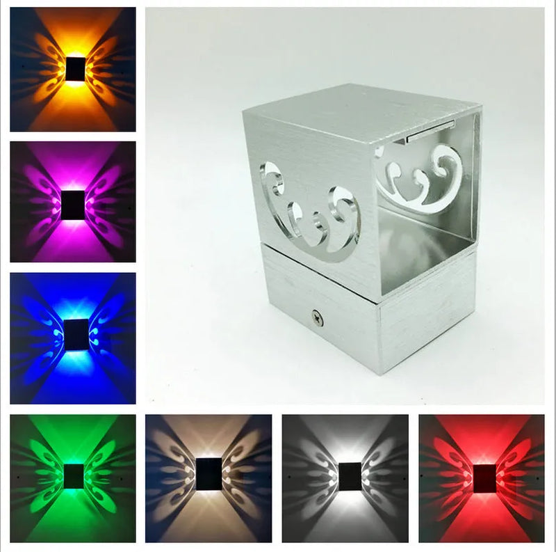Led Butterfly Wall Lamp: A 1W or 3W decorative light for ambient wall illumination with seven colour options, including warm white and a colourful remote control cycle