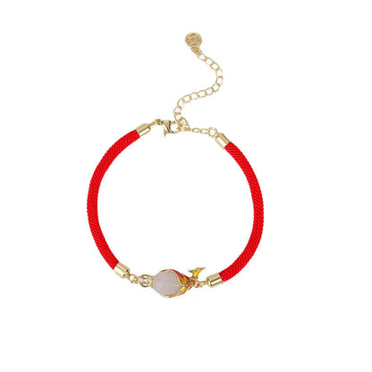 Copper lucky koi red necklace and bracelet set with a literary carp design for women.