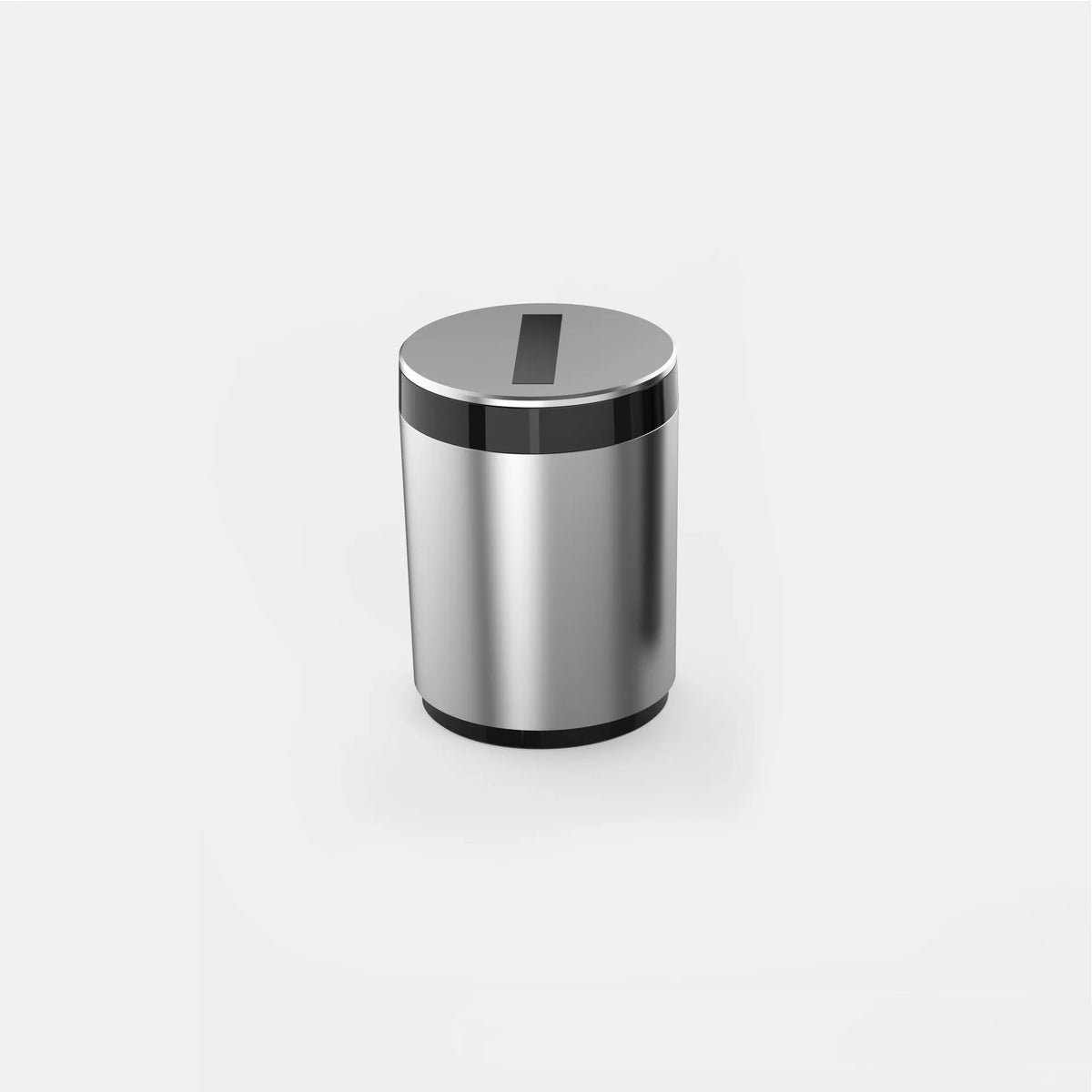 Automatic car ashtray in gun grey colour showing 7x10cm dimensions
